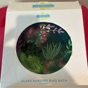 The Joy of Gardening Glass Hanging Bird Bath